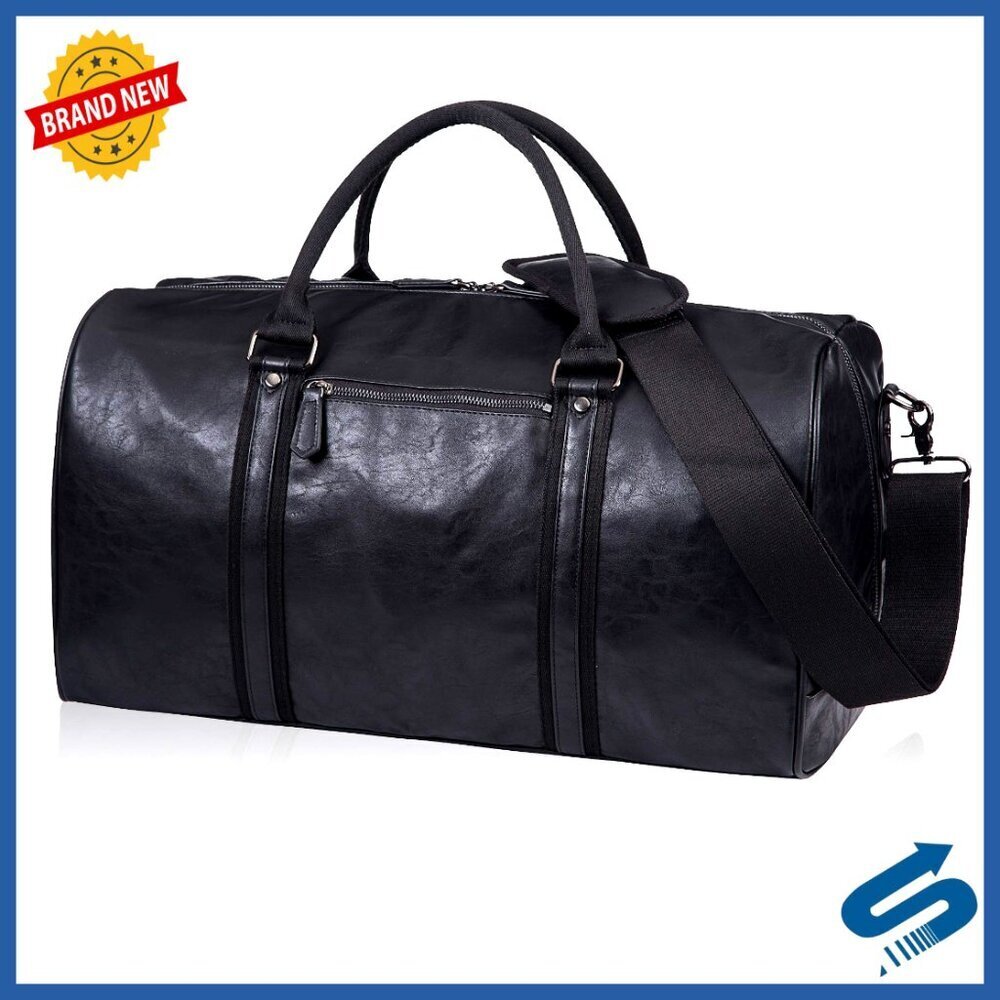 Oversized Waterproof Leather Duffle Bag Travel Carry On Weekender Unisex